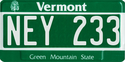 VT license plate NEY233