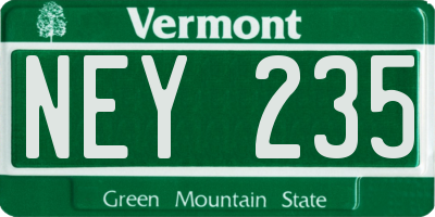 VT license plate NEY235