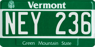 VT license plate NEY236