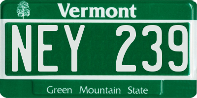 VT license plate NEY239