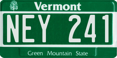VT license plate NEY241