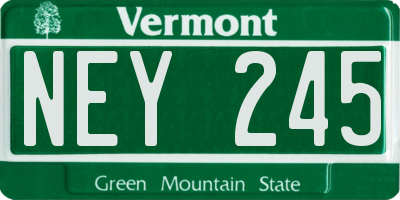 VT license plate NEY245
