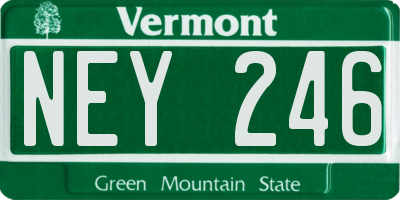 VT license plate NEY246