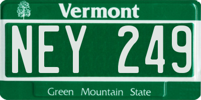 VT license plate NEY249