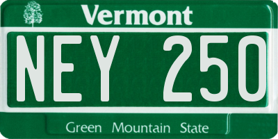 VT license plate NEY250