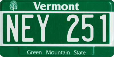 VT license plate NEY251
