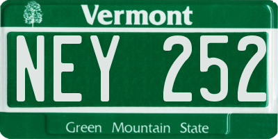 VT license plate NEY252