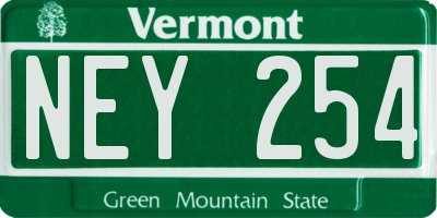 VT license plate NEY254