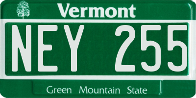 VT license plate NEY255