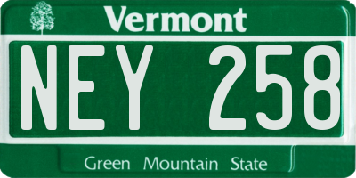 VT license plate NEY258