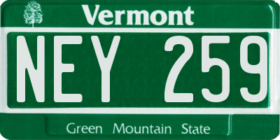 VT license plate NEY259