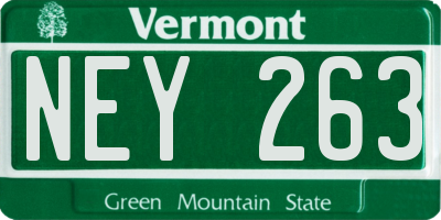 VT license plate NEY263