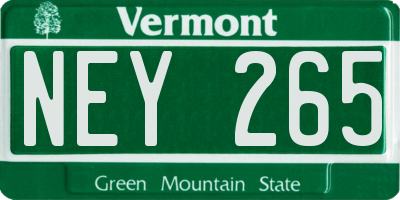 VT license plate NEY265