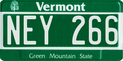 VT license plate NEY266