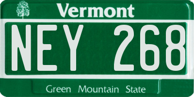 VT license plate NEY268