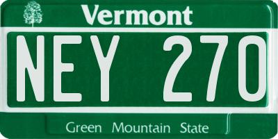 VT license plate NEY270