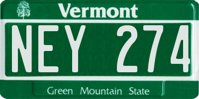 VT license plate NEY274