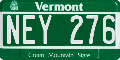 VT license plate NEY276