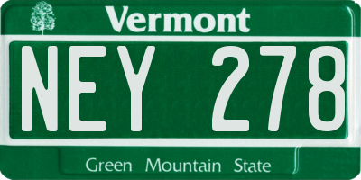 VT license plate NEY278