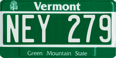 VT license plate NEY279