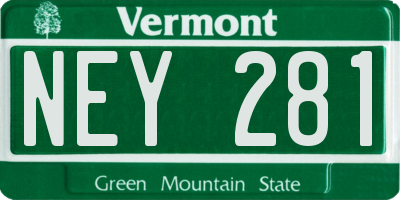 VT license plate NEY281