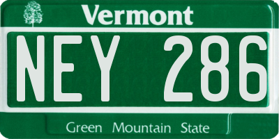VT license plate NEY286