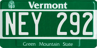 VT license plate NEY292