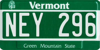 VT license plate NEY296