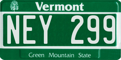 VT license plate NEY299