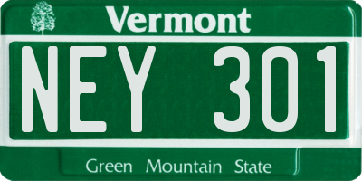 VT license plate NEY301
