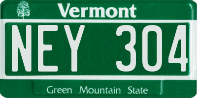 VT license plate NEY304