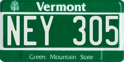 VT license plate NEY305