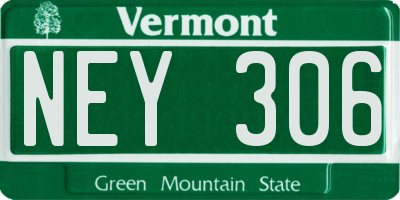 VT license plate NEY306