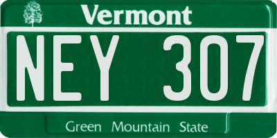 VT license plate NEY307