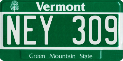 VT license plate NEY309