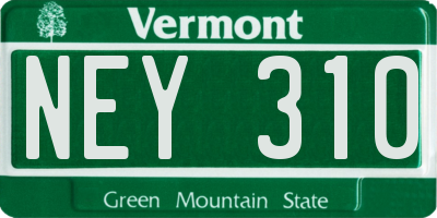 VT license plate NEY310