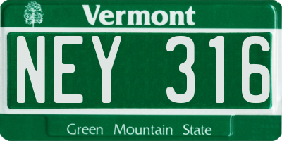 VT license plate NEY316
