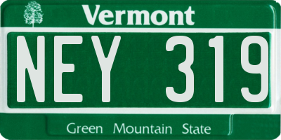 VT license plate NEY319