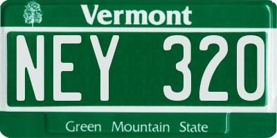 VT license plate NEY320