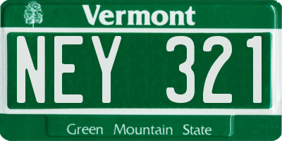 VT license plate NEY321