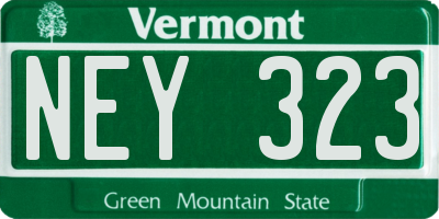 VT license plate NEY323