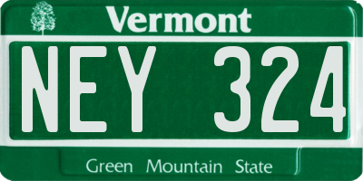 VT license plate NEY324