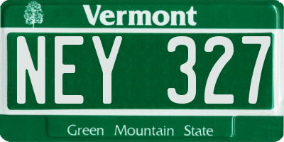 VT license plate NEY327