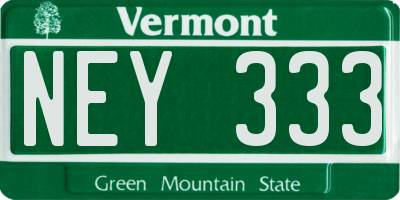 VT license plate NEY333