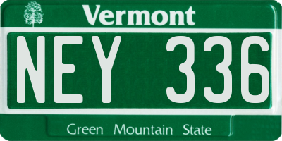 VT license plate NEY336