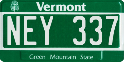 VT license plate NEY337