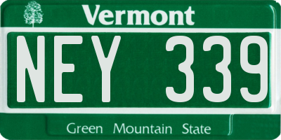 VT license plate NEY339