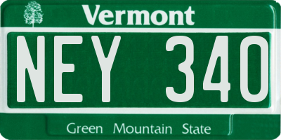VT license plate NEY340