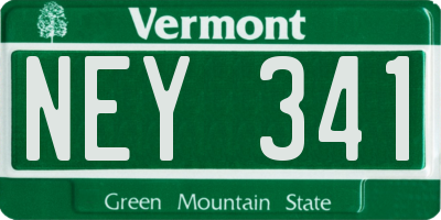 VT license plate NEY341
