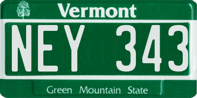 VT license plate NEY343